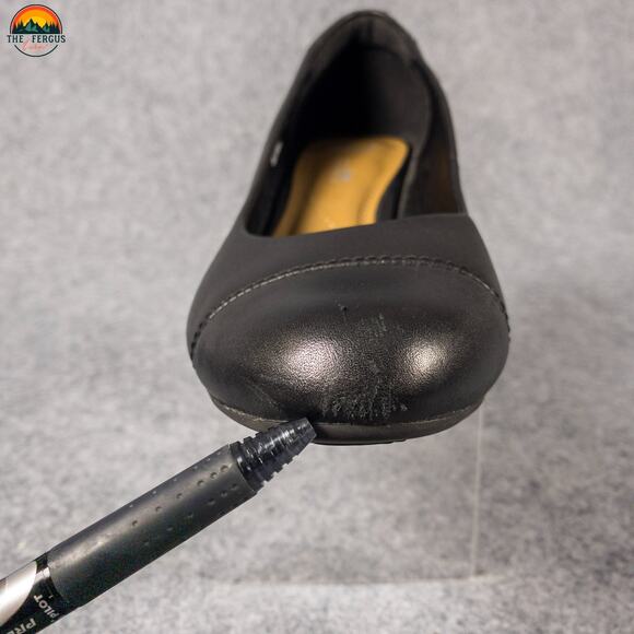 Clarks Collection Brielle Andi Pump Wedge Heels Black Slip-On Women's Size 9 M - Picture 9 of 11